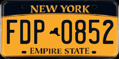 NY license plate FDP0852