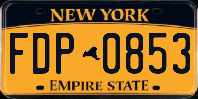 NY license plate FDP0853
