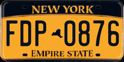 NY license plate FDP0876