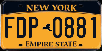 NY license plate FDP0881