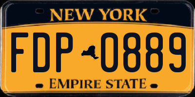 NY license plate FDP0889