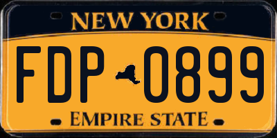 NY license plate FDP0899