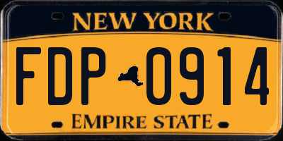 NY license plate FDP0914