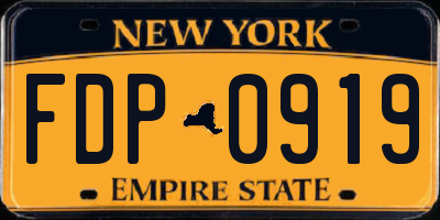 NY license plate FDP0919