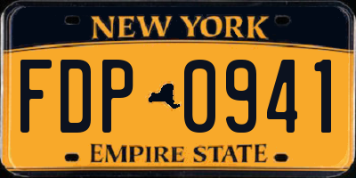 NY license plate FDP0941