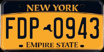 NY license plate FDP0943