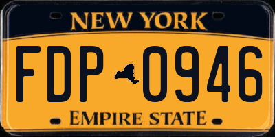 NY license plate FDP0946