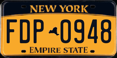 NY license plate FDP0948