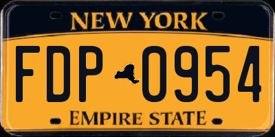 NY license plate FDP0954