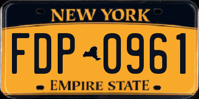 NY license plate FDP0961