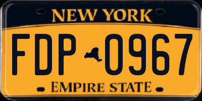 NY license plate FDP0967