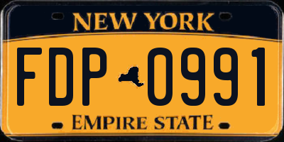 NY license plate FDP0991