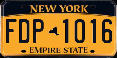 NY license plate FDP1016