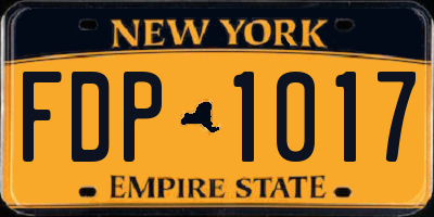 NY license plate FDP1017