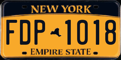 NY license plate FDP1018