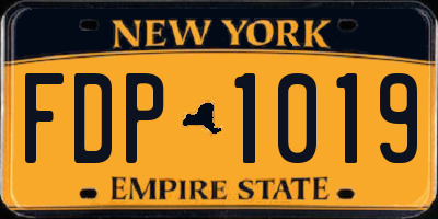 NY license plate FDP1019