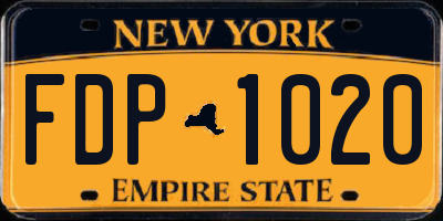 NY license plate FDP1020