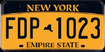 NY license plate FDP1023