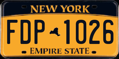 NY license plate FDP1026