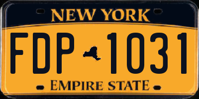 NY license plate FDP1031