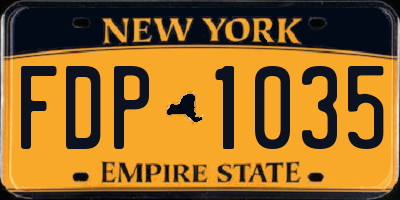 NY license plate FDP1035