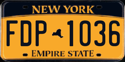 NY license plate FDP1036
