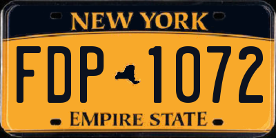 NY license plate FDP1072