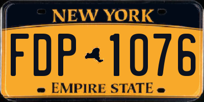 NY license plate FDP1076