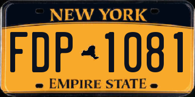NY license plate FDP1081
