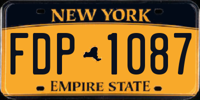 NY license plate FDP1087