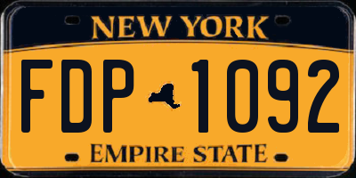 NY license plate FDP1092