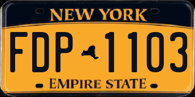 NY license plate FDP1103