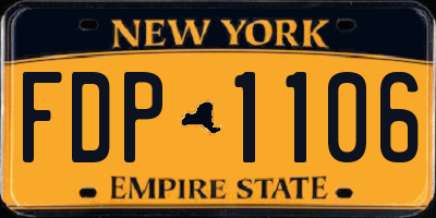 NY license plate FDP1106