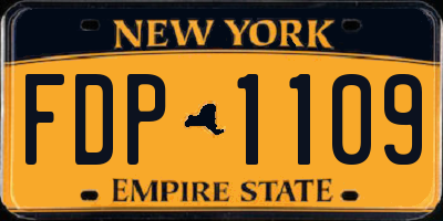 NY license plate FDP1109