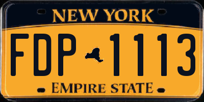 NY license plate FDP1113