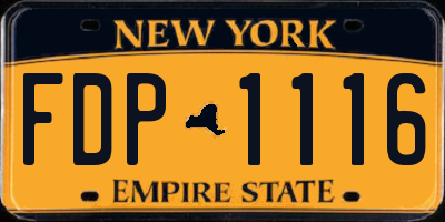 NY license plate FDP1116