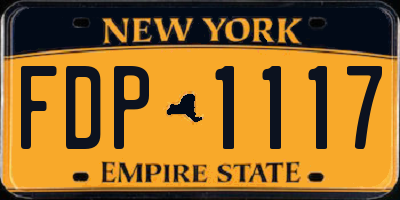 NY license plate FDP1117