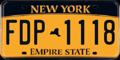 NY license plate FDP1118