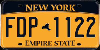 NY license plate FDP1122