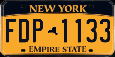 NY license plate FDP1133