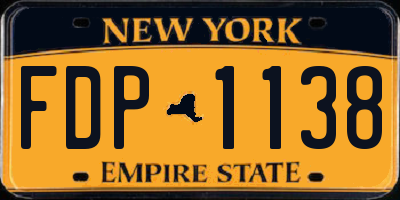 NY license plate FDP1138