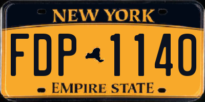 NY license plate FDP1140