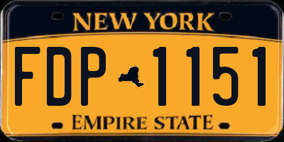 NY license plate FDP1151