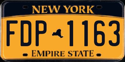NY license plate FDP1163