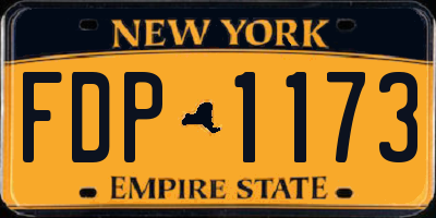NY license plate FDP1173
