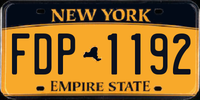 NY license plate FDP1192