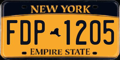 NY license plate FDP1205