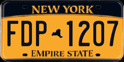 NY license plate FDP1207