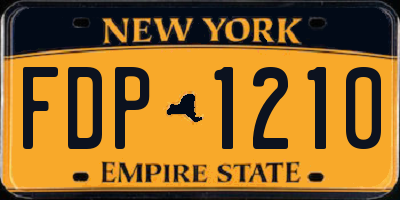 NY license plate FDP1210