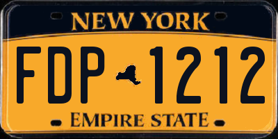 NY license plate FDP1212